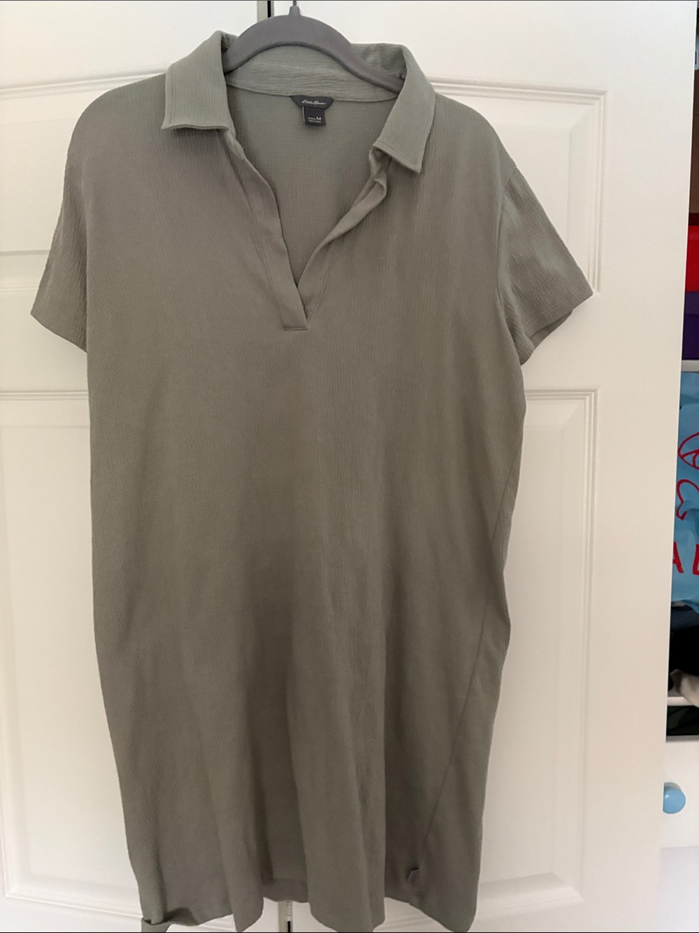 Eddie Bauer Olive Sage Short-Sleeve Polo Dress